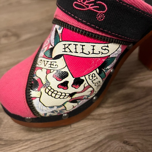 ED HARDY pink zipper mules - Picture 3 of 7